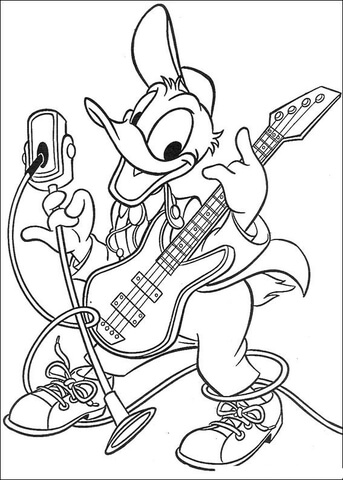 Playing Guitar  Coloring Page